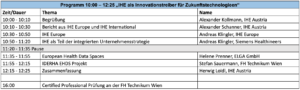 Programm des IHE Days 2023